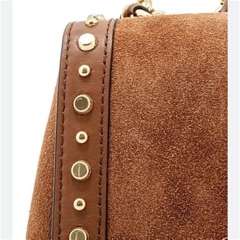 Parker Medium Studded Suede Shoulder Bag 